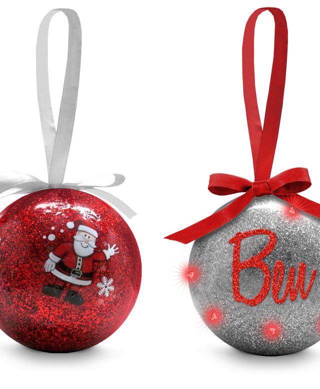 Your Name In Lights Personalised LED Flashing Christmas Bauble