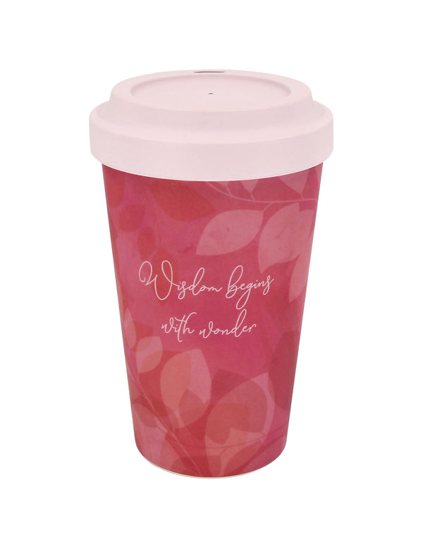 Wisdom Begins With Wonder Wise Wings Bamboo Travel Mug
