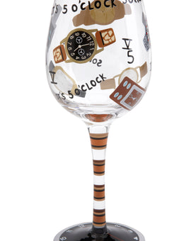 5 O'clock Somewhere For Him Wine Glass