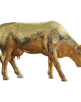 Mira Moo Gold Cow Figurine