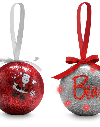 Your Name In Lights Personalised LED Flashing Christmas Bauble