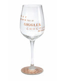 Birthday Giggle Chocolate Alcohol Wine Glass (Megan Claire)