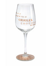 Birthday Giggle Chocolate Alcohol Wine Glass (Megan Claire)