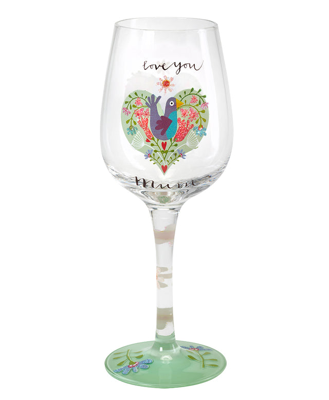 Love You Mum Wine Glass (Kali Stileman)