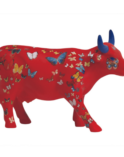 Klaricious Butterfly Cow Figurine (Medium Ceramic)