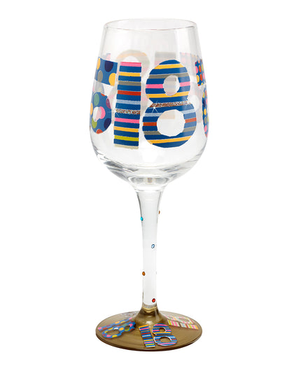 Here's To You 18th Birthday Wine Glass (Papersalad)