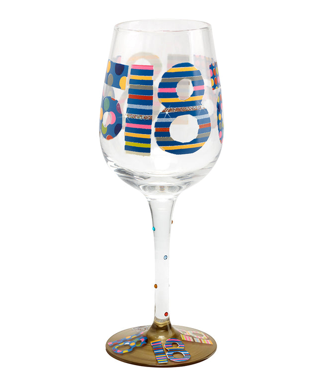 Here's To You 18th Birthday Wine Glass (Papersalad)