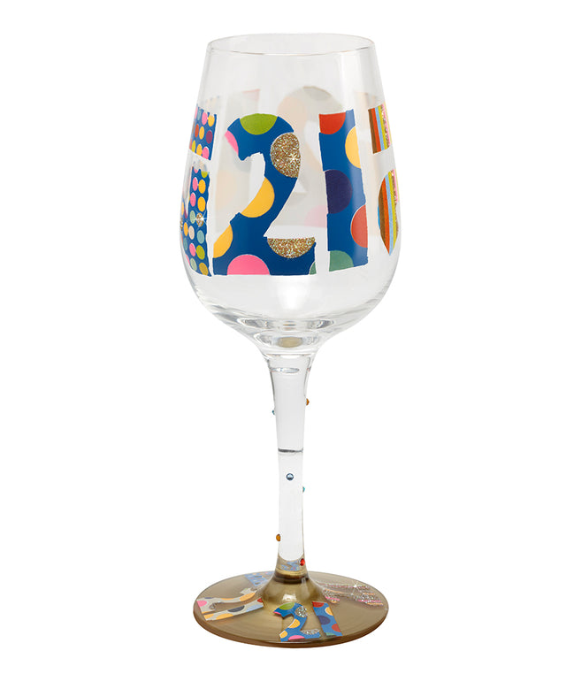 21st Birthday Wine Glass (Papersalad)