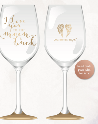I Love You To The Moon And Back Wine Glass