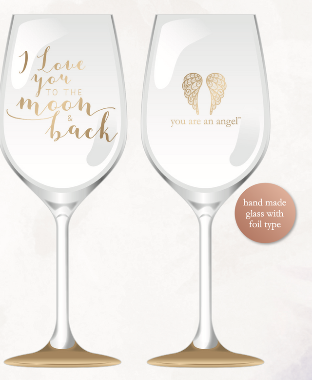 I Love You To The Moon And Back Wine Glass