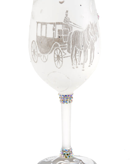 Happy Ever After For Her Wedding Wine Glass