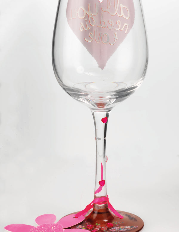 All You Need Is Love Wine Glass (Papersalad)